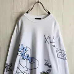 X-LARGE エクストララージ プリントロゴ 総柄 長袖 Tシャツ ロンT