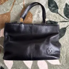 黒いレザーハンドバッグ　0202