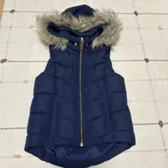 H&M ネイビー フード付き中綿ベスト