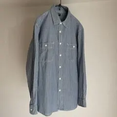 UNIQLO ユニクロ　ヒッコリーワークシャツ　L