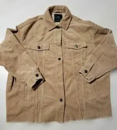 ZARA☆メンズコーデュロイ切りっぱなし長袖アウター　Lサイズ