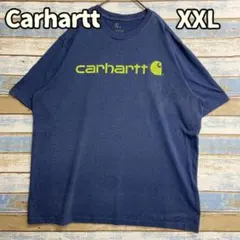 カーハート 青 XXL 半袖 ロゴ Tシャツ スウェット地 ビッグ【う827】