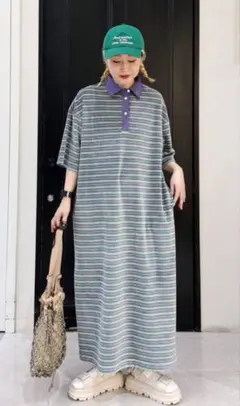 ニコアンドMODE NORMCOREパイルラガーマキシワンピースロングワンピース