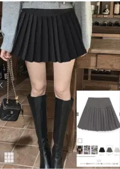 インパン裏地付きプリーツ切り替えミニスカート 商品番号：ai145