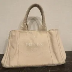 a01908 PRADA ハンドバッグ キャンバス 三角ロゴ 三角プレート - メルカリ