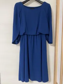 【お値下げ相談歓迎】Ray BEAMS フレアスリーブドレス 青　美品