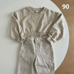 (90) otaly 韓国子供服 クロップド丈 トレーナー 裏毛