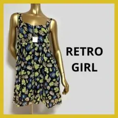 新品タグ付き RETRO GIRL 花柄 フレアワンピース M