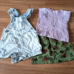 【ベビー服3点セット】baby GAP オーバーオール 6-12ヶ月のサムネイル
