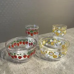 ※1つの価格です※ 昭和レトロ いちご 花 グラス ガラスボウル コップのサムネイル
