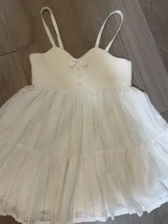 mezzo piano レース キャミワンピース ホワイト　120