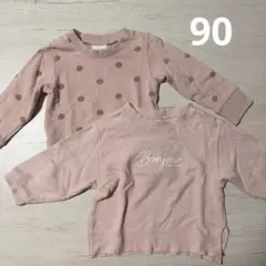 子供服 バースデイ トップス トレーナー 90 ピンク 保育園着