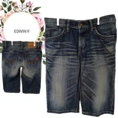 【エドウィン】EDWIN♡綿100%デニムショートパンツ革ベルト牛革【30】青系
