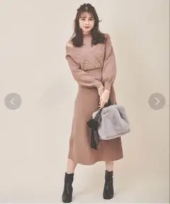 31 sons de mode カシュクールニットワンピース