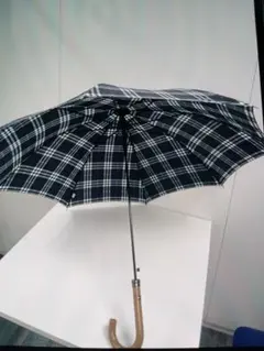 チェック柄 長傘 晴雨兼用 ネイビー90cm