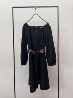 【限定お値下げ】バーバリーブルーレーベル　ロングワンピース　ブラック　膝丈