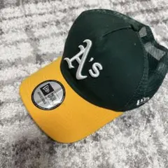 A's メッシュキャップ グリーン/イエローのサムネイル