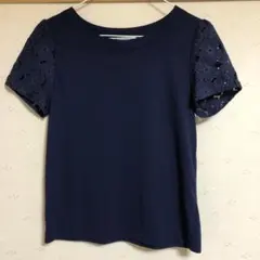 ロペピクニック　カットソー　ネイビー　レース