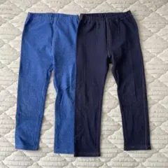 ユニクロ レギンス デニムライク10分丈 110 2点セット