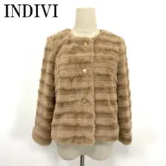 LA4776 INDIVI インディヴィ ファージャケット ベージュ 38