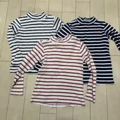 無印良品ストライプ タートルネック 長袖カットソー 120センチ