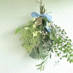 ポポラスベリー　ユーカリ　スモークツリー ナチュラルスワッグ 紫陽花 ポポラスベリー ユーカリ スモークツリー ナチュラルスワッグ