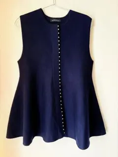 お値下げ中【グリーンレーベルリラクシング】ペプラムジレニット