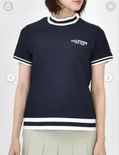 美品 トミーヒルフィガーゴルフ モックネックカットソー L ネイビーのサムネイル