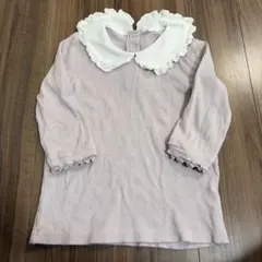 anyFam フリル付き襟の七分袖カットソー 130