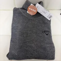 キャロウェイ　Callaway タートルネック　セーター　刺繍ロゴ　ウール混　L