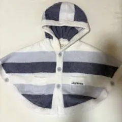 【美品】ジェラートピケ ベビー ポンチョ 70-80 ボーダー　冷房対策