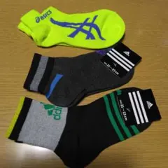 ASICS & adidas キッズ靴下 21-23cm