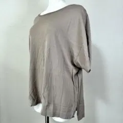 オペークドットクリップ 40 ニット セーター 無地 ブラウン 通勤 レーヨン