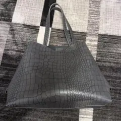 グレー クロコダイル風トートバッグ