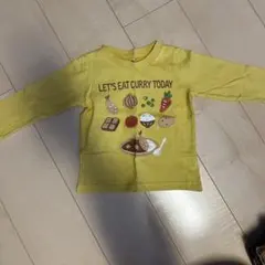 カレーイラスト付き長袖Tシャツ 95