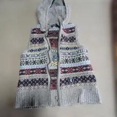 LAURA FELICE フード付きニットベスト 50