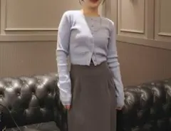 グレイル grl ショート丈ニットカーディガン　ブルー