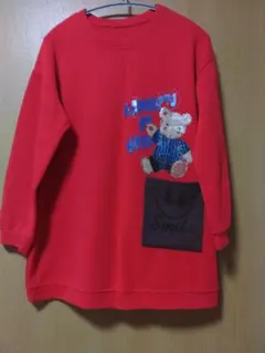 アニマルデザインスウェット　レッド