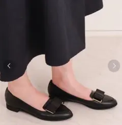 Artemis by DIANAリボン付きローファーパンプス ブラック 24cm