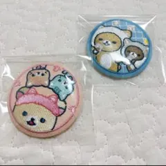 正規品　リラックマ　ねこねこの湯　刺繍缶バッジ