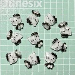 ネイルパーツ デコ キティちゃん ブラック 10P キャラクター