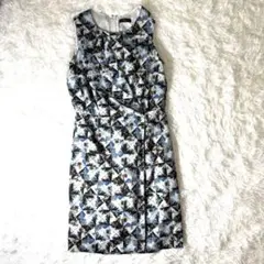 Paul Smith BLACK ボタニカル総柄 ワンピ 40 ノースリーブ