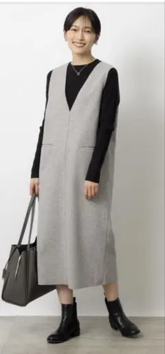 ジャンパースカート ロングワンピース