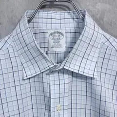 ブルックスブラザーズREGENTチェックシャツタッターソールセミワイドカラーM程