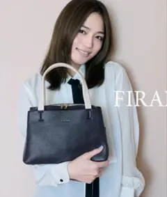 美品　FIRANO ハンドバッグ バイカラー ブラック(一度短時間使いました)