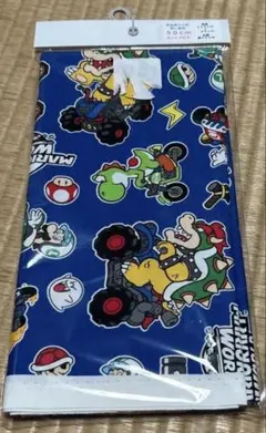 マリオカートキャラクター綿生地 B 110㎝×50cm 青