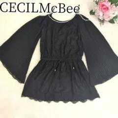 【美品】セシルマクビー　オフショルダーレースチュニック　Y2K 平成ギャル