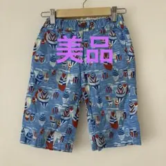 【美品】GLOBAL WORK 多色模様の青色ハーフパンツ XL