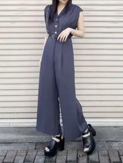 MURUA☆ウエストベルトワイドロンパース