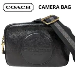 【美品】COACH デンプシー　シボ革　カメラバッグ　クロスボディーバッグ　黒